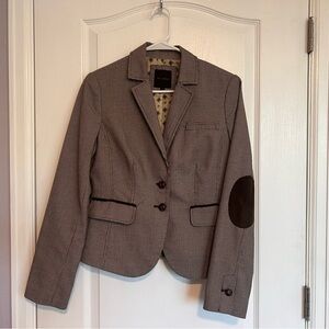 The Limited Brown Tweed Blazer with Elbow Patches